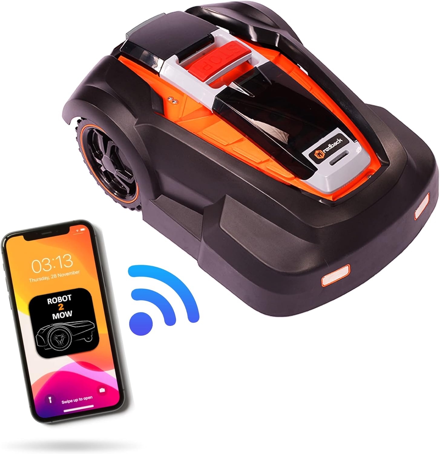 Mowro Robot Lawn Mower RM24SMRT WiFi Enabled Electric Mower with 9.5inch Cutting Width Automatic Lawn Mower Lawn Care Equipment for Gardening Includes an Installation Kit