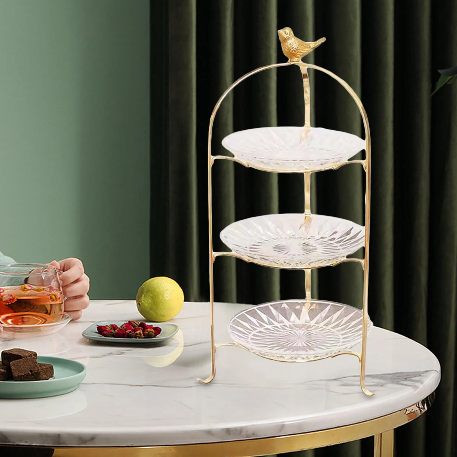 Cake Stand 3 Tier Serving Tray Decor Dessert Serving Plate Removable Display Rack Cupcake Stand for Afternoon Tea Party Banquet Pastry Pie 3 floors
