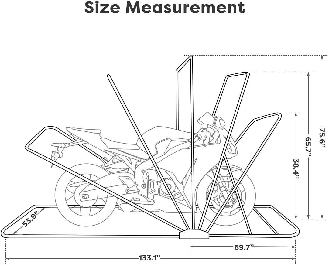 Quictent Heavy Duty Motorcycle Shelter Shed Cover Storage Garage Tent with TSA Code Lock & Carry Bag, Large Size