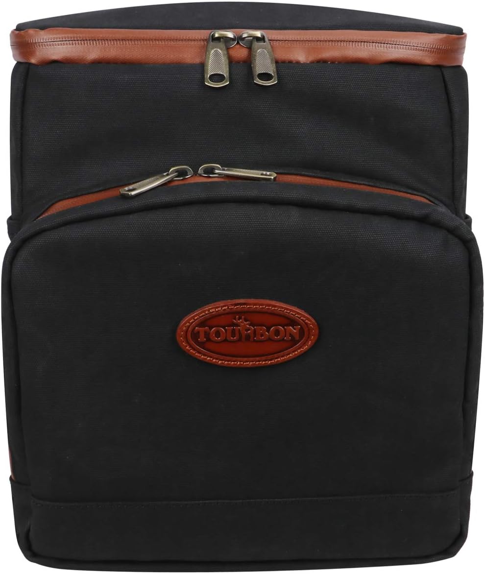 TOURBON Canvas Pannier Bicycle Rear Rack Back Seat Tail Insulated Trunk Cooler Double Bag