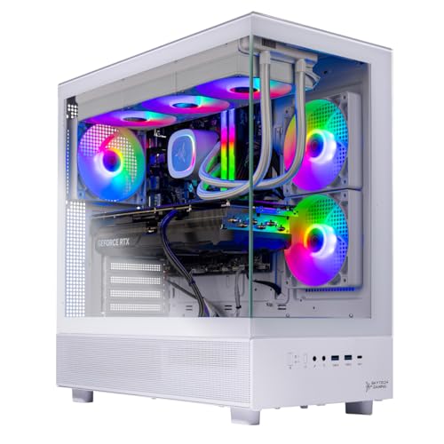 Skytech Azure Gaming PC Desktop, Ryzen 7 9700X 3.8 GHz (5.5GHz Turbo Boost), NVIDIA RTX 4060 8GB GDDR6, 2TB SSD, 32GB DDR5 RAM 6000 RGB, 650W Gold PSU, 360mm ARGB AIO, Wi-Fi, Win 11 Home