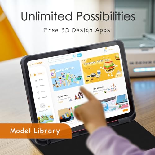 3D Printer for Kids, Beginner 3D Printer with 8 PLA Filament Set, Huge Toy Library & Modify, Wi-Fi & App Control, Create STEM Toys, High Precision, W/ 15+ Mini 3D Design Module, X-Maker Joy
