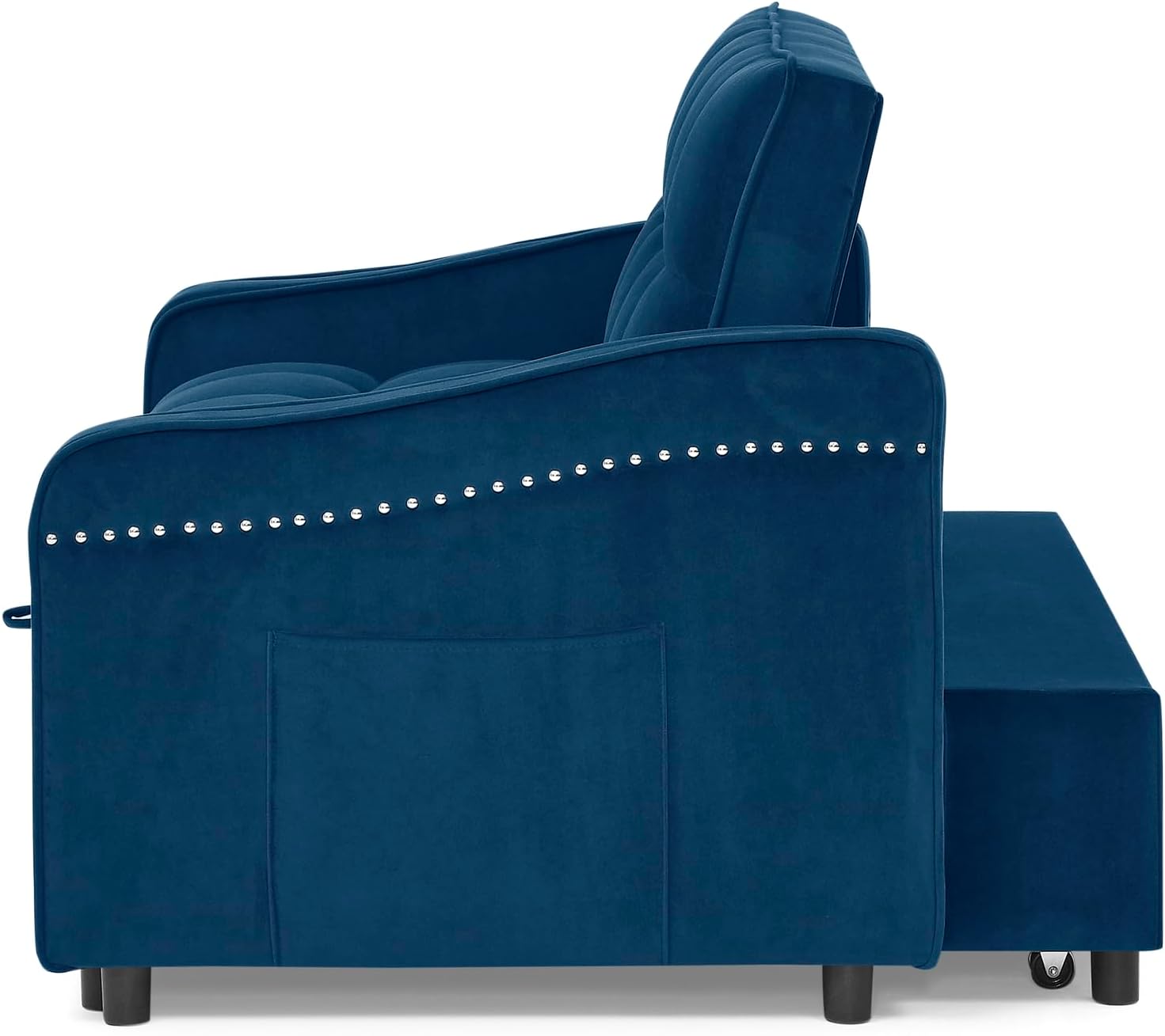 3 in 1 Convertible Sleeper Sofa Couch with Pull Out Bed,Small Futon Loveseat Lounge Chaise with Reclining Backrest and Armrest,Soft Upholstered Love Seats RV Furniture for Living Room