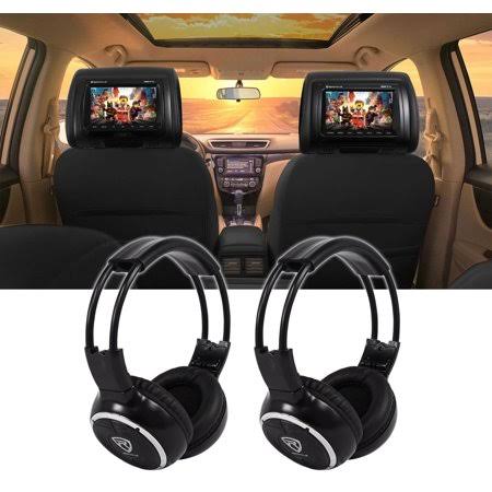 Rockville RDP711-BK 7 inch inch Black Car Headrest Monitors w/DVD/HDMI+Headphones