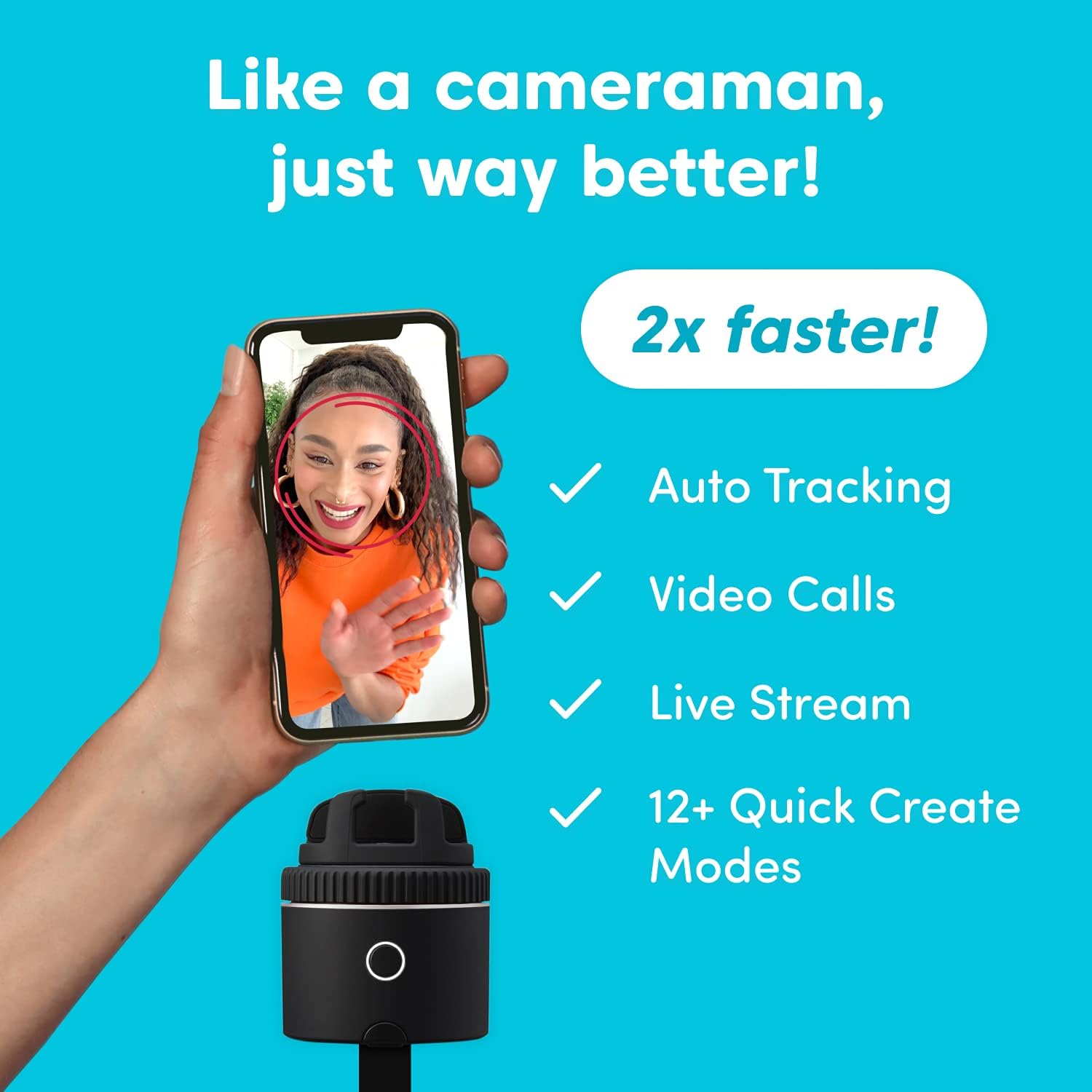 Pivo Pod Active Standard Pack (Pod Silver) - Fast Auto Tracking Complete Set Powered by AI - Tripod, Mount & Case Included - Active Lifestyle Outdoors Sports & Horse Riding