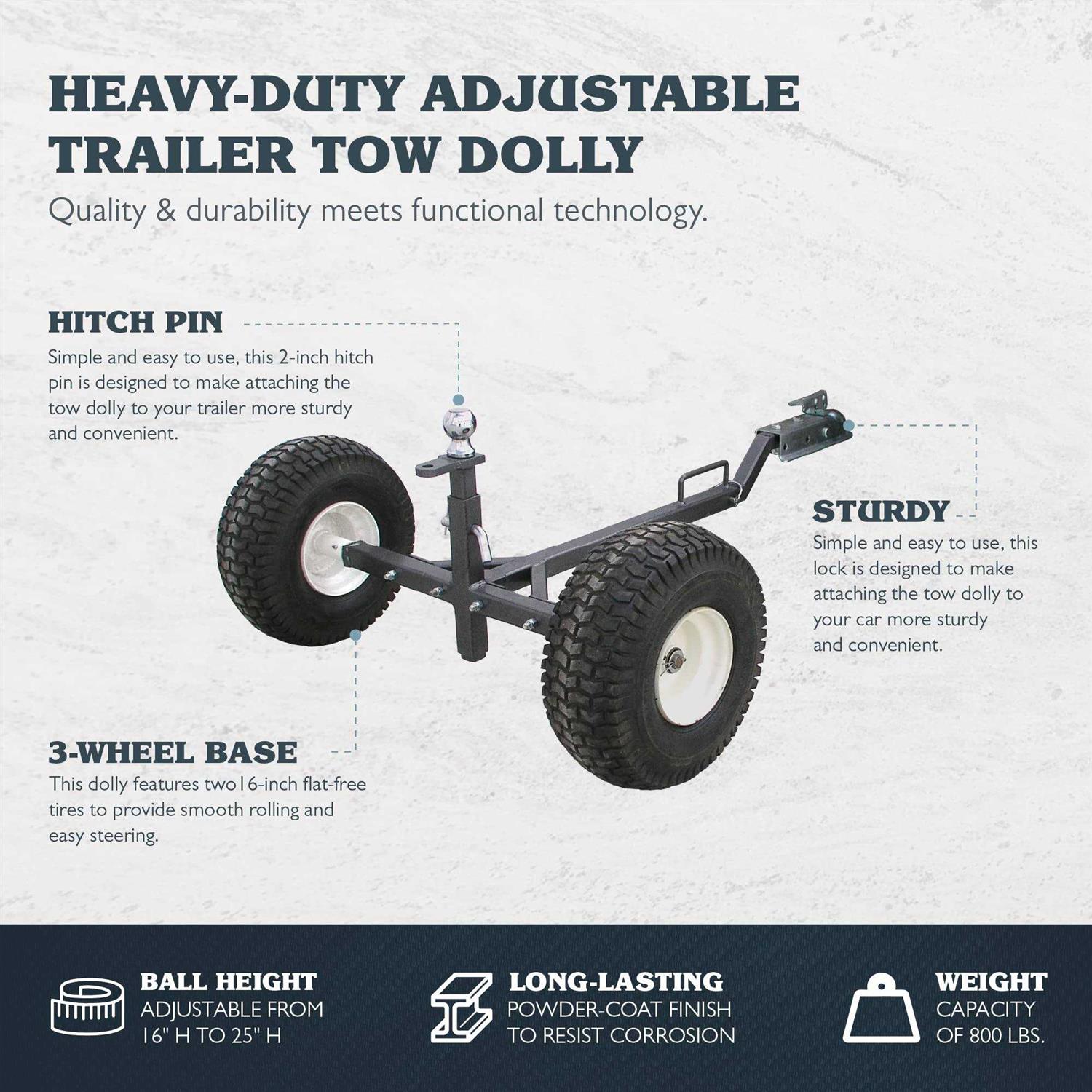 Tow Tuff TMD-800ATV ATV Weight Distributing Adjustable Trailer Dolly - Shop Hardware Tools Online Store