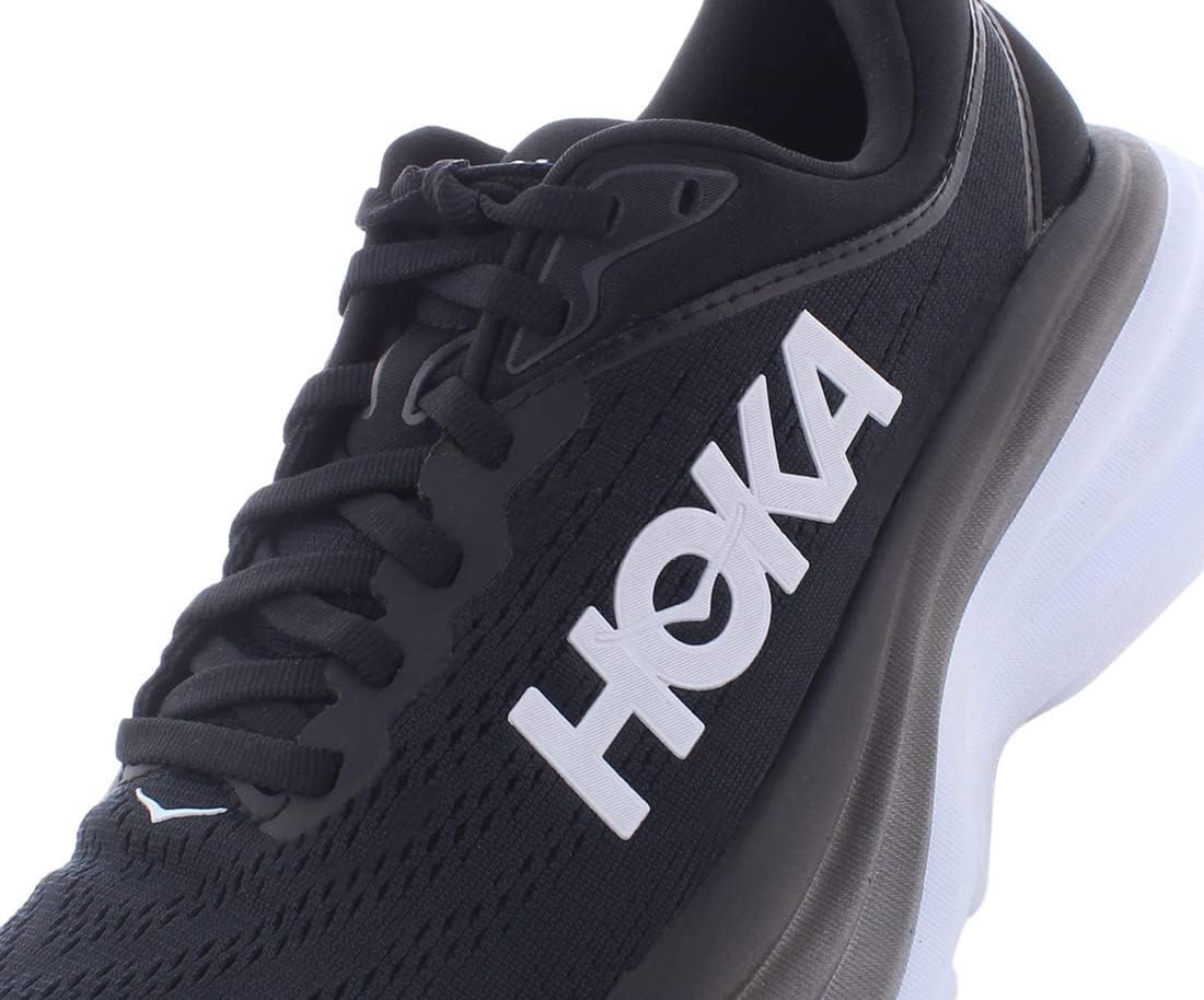 HOKA ONE ONE Bondi 8 Womens Shoes Size 6.5, Color: Black/White