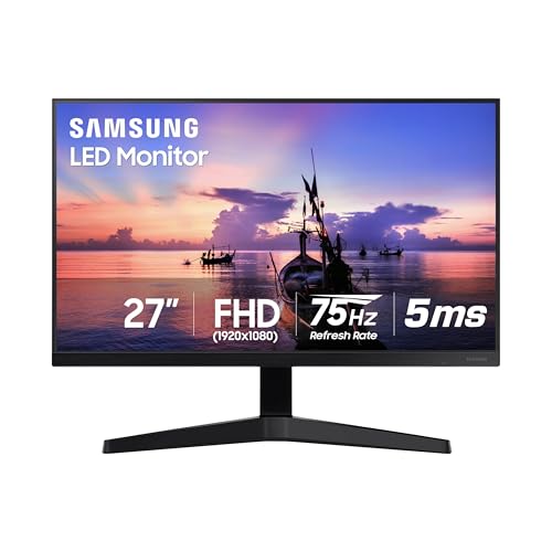 SAMSUNG 22" T350 Series FHD 1080p Computer Monitor, 75Hz, IPS Panel, HDMI, VGA (D-Sub), 3-Sided Border-Less, FreeSync, LF22T350FHNXZA