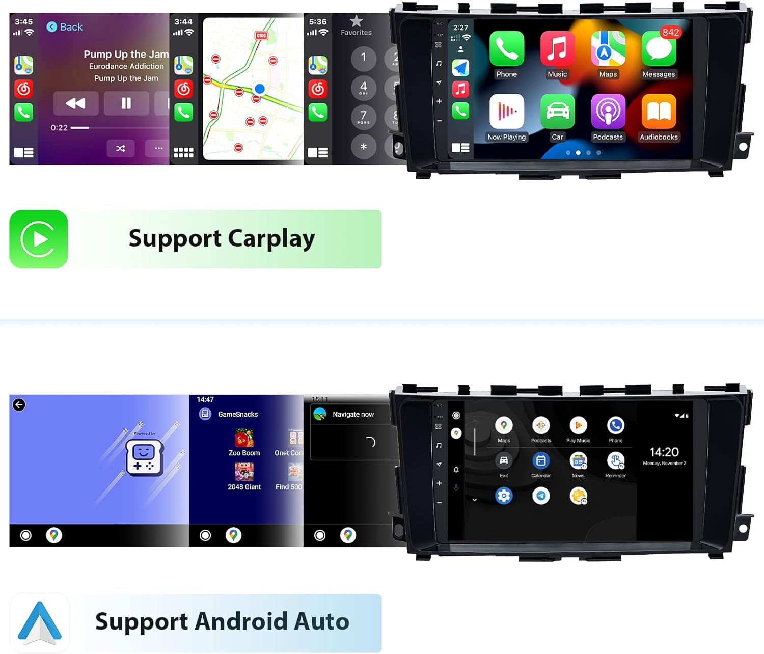 Dasaita 9 Inch Android Head Unit for Nissan Teana Altima 2014 2015 2016 2017 2018 Bluetooth Car Stereo with Navigation Carplay Android Auto DSP Radio