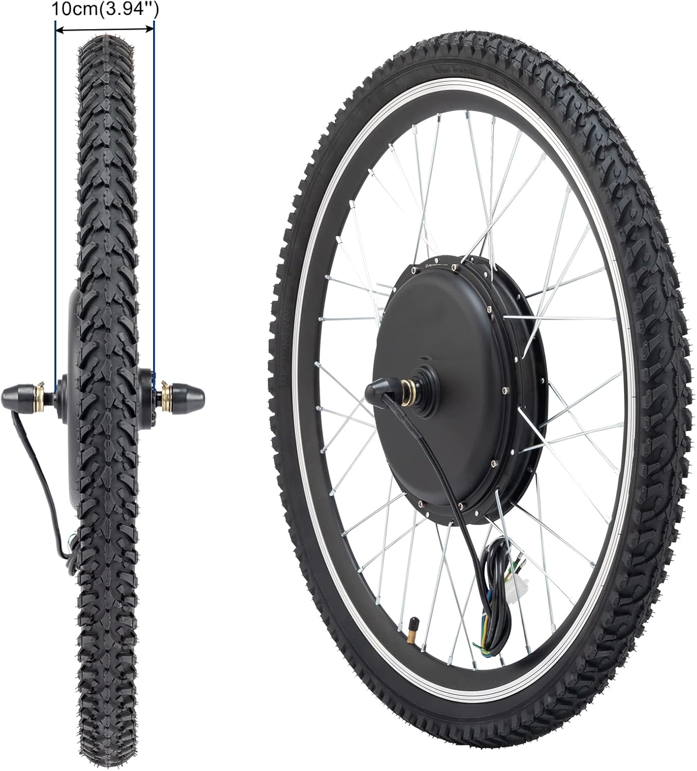 26" 48V 1000W Electric Fat Bike Conversion Kit Rear Wheel E-Bike Hub Motor Conversion Kit with LCD Display for Fat Tire Bike Frame Ebike Wheel Kit Cycling Brushless Gearless Hub Motor Kit