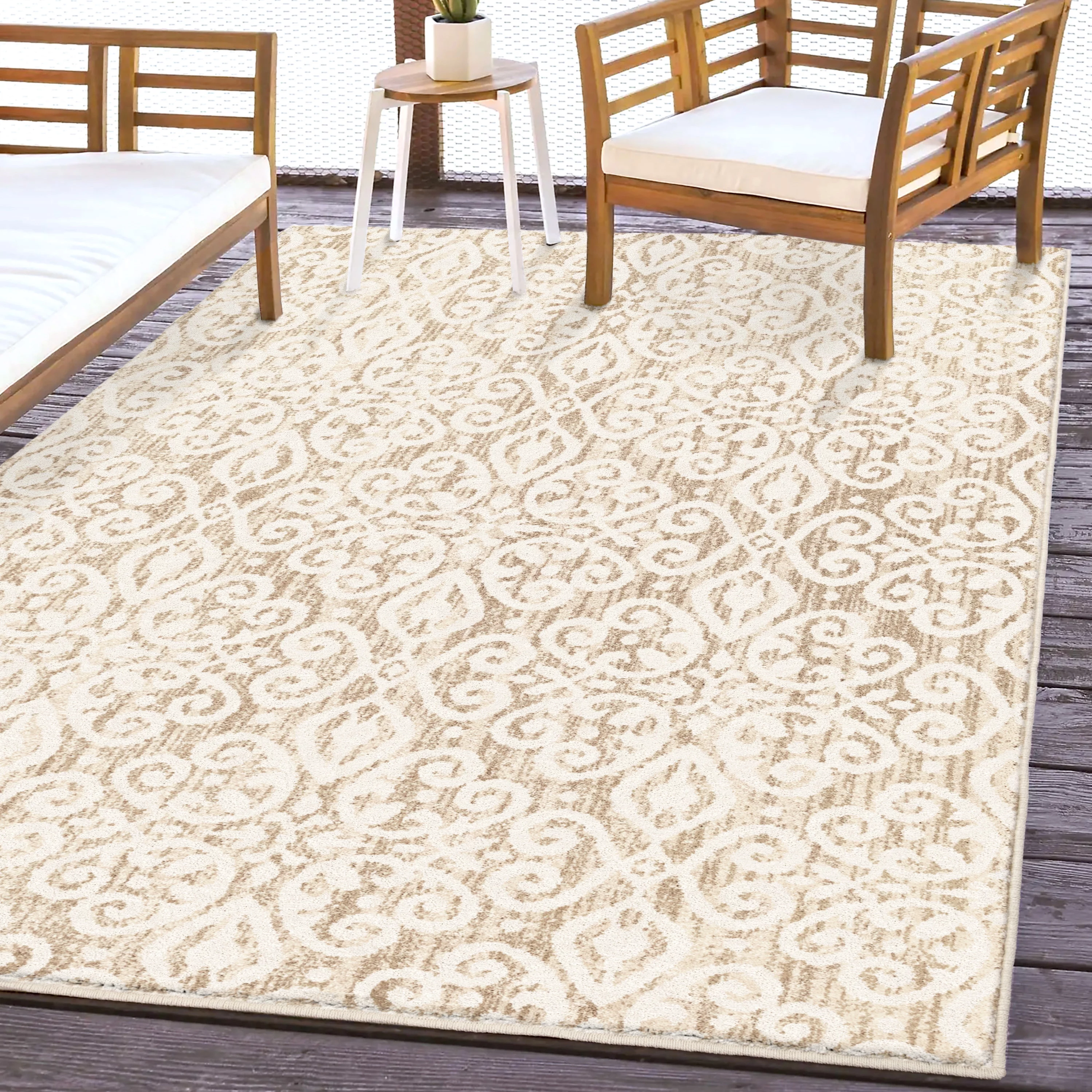 My Texas House Paramount By Orian 5'2" X 7'6" Beige Outdoor Rug