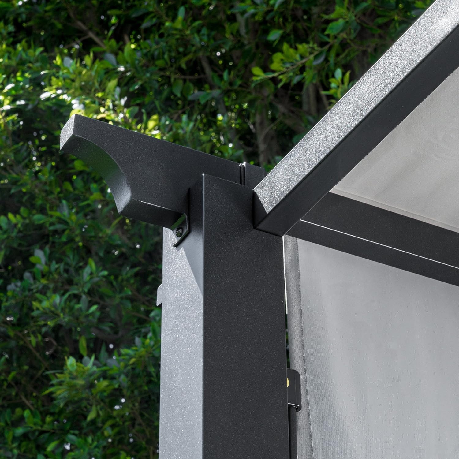 Hanover HAN 8 x 10 Ft. Metal Pergola with an Adjustable Gray Outdoor Canopy, Steel