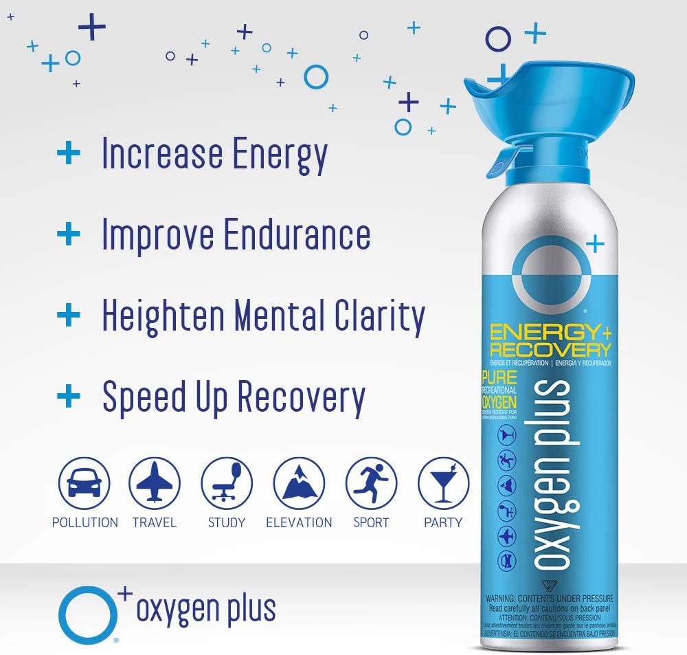 Oxygen Plus – O+ Biggi 6 Pack | Portable Oxygen Can | 99.5% Pure O2 | Natural Wellness Supplement to Boost Energy & Recovery | 50+ Uses Per 11 Liter Canister