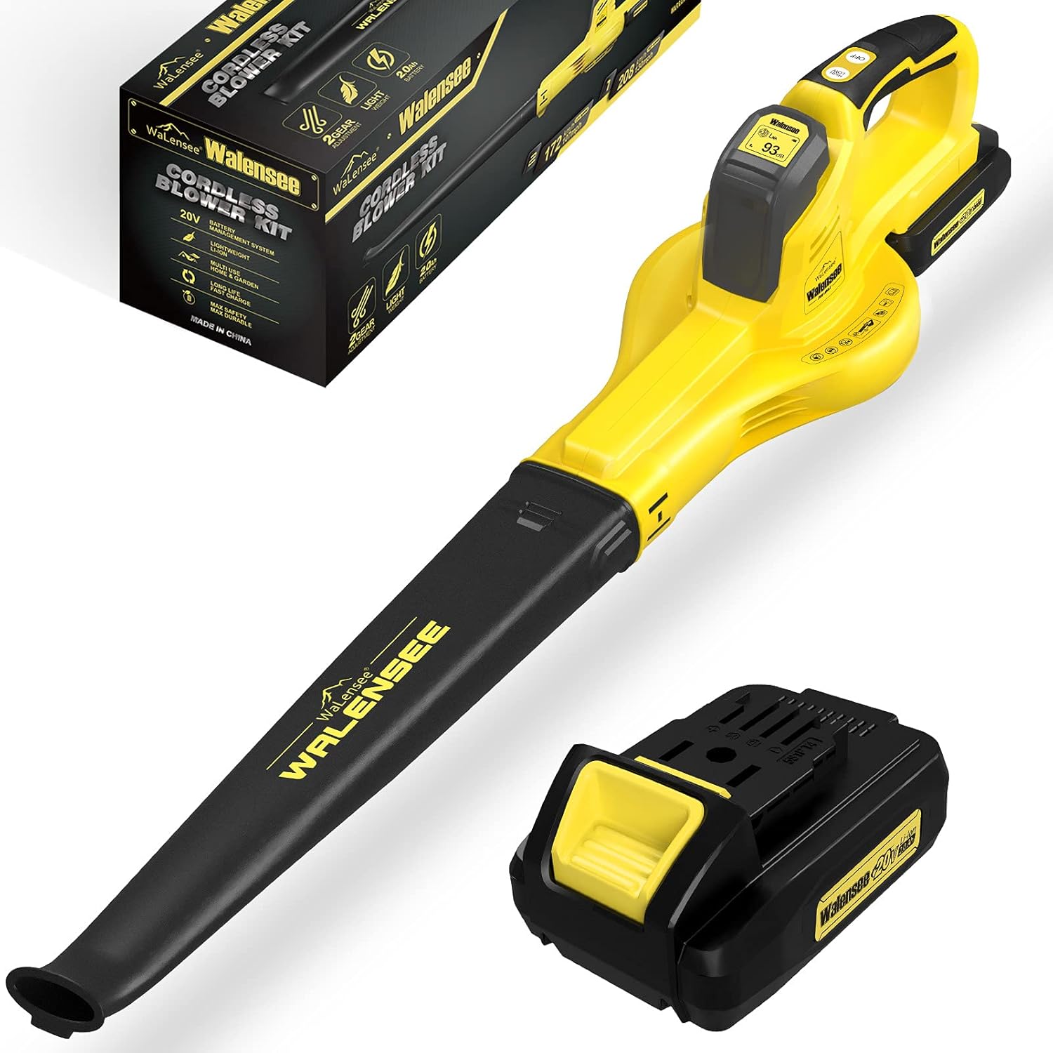 Leaf Blower - 20V Cordless Leaf Blower with Lithium Battery & Fast Charger Included, Electric Leaf Sweeper for Lawn Clean, Lightweight Garden Power Tool for Grass Clipping, Patio, Garage, Driveway Pack of 2