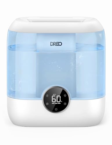 Dreo Humidifiers for Bedroom, Top Fill 4L Supersized Cool Mist Humidifier, 32H Runtime, 28 dB Quiet Ultrasonic Air Humidifier for Large Room, Plants, Baby Nursery, Indoor, Night Light, Easy to Clean