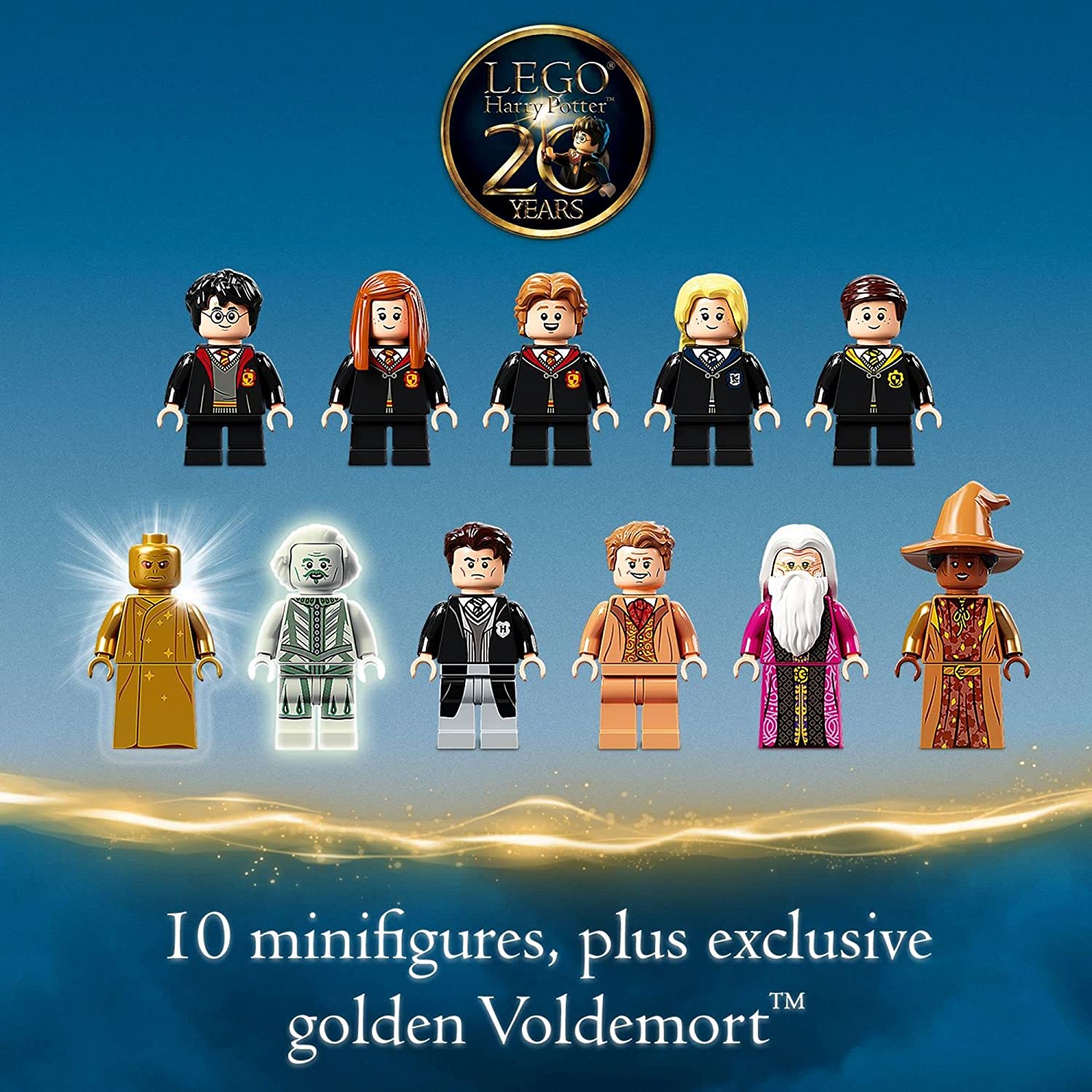 LEGO Harry Potter Hogwarts Chamber of Secrets 76389 Castle Toy with The Great Hall, 20th Anniversary Model Set with Collectible Golden Voldemort Minifigure and Glow-in-the-Dark Nearly Headless Nick