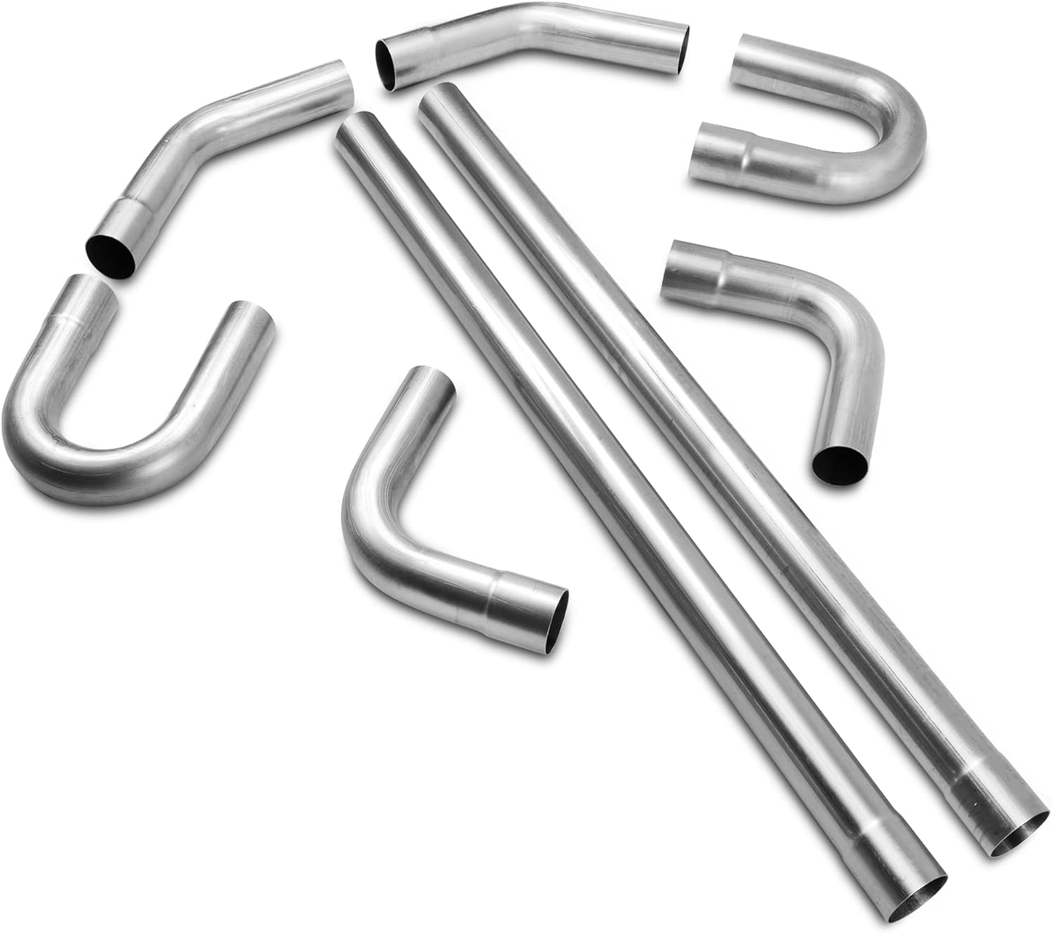 2.5'' Mild Steel Custom Exhaust Kit Tubing Mandrel Bend Pipe Straight & U-Bend Universal 8PCS