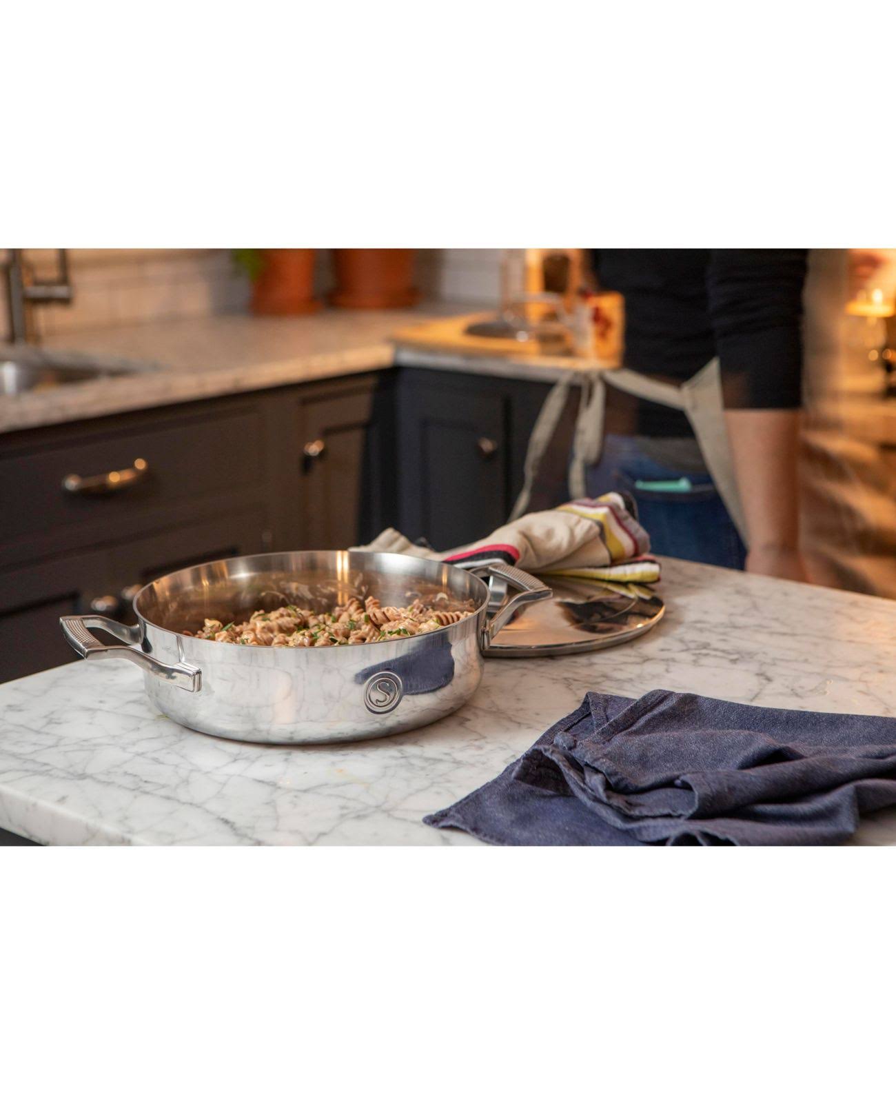 Saveur Selects Voyage Series 3-Qt. Tri-Ply Sauteuse - Stainless Steel