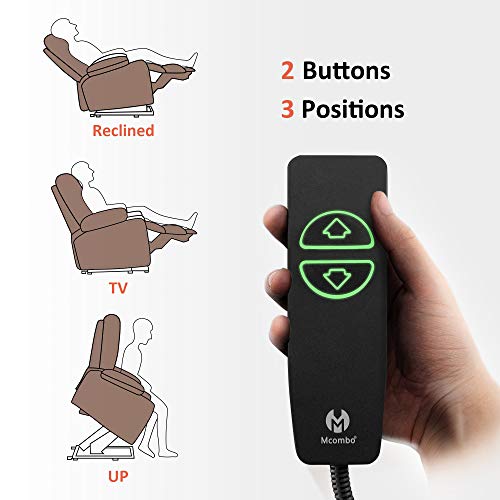 MCombo Small Power Lift Recliner Chair with Massage and Heat for Petite People, Cup Holders, USB Ports, Side Pockets, Fabric 7569 (Small-Regular, Brown)