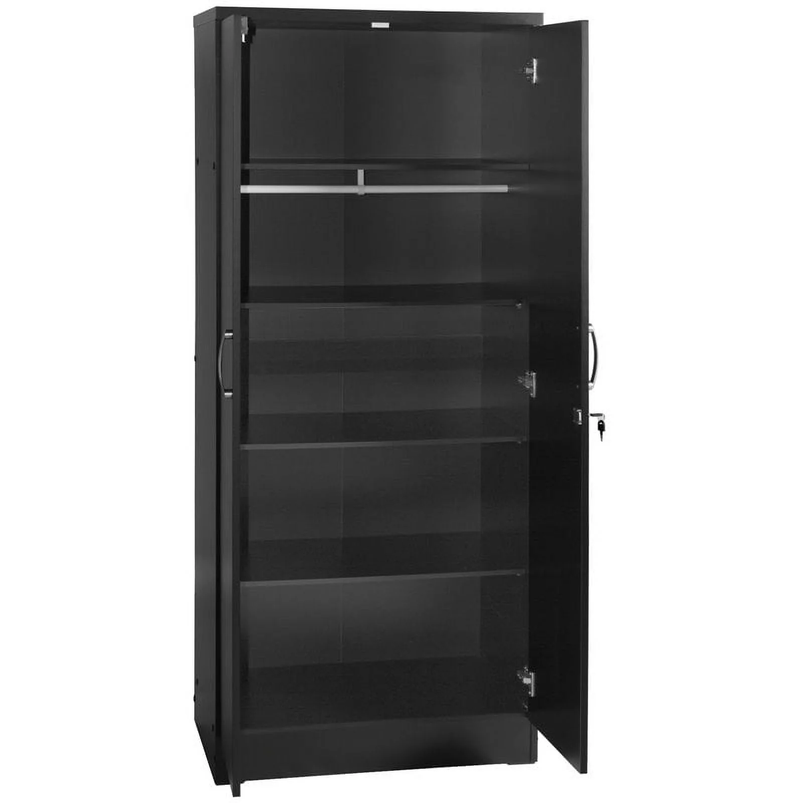 Home Square 3-Piece Set with Full Bed Armoire Wardrobe Cabinet and Nightstand