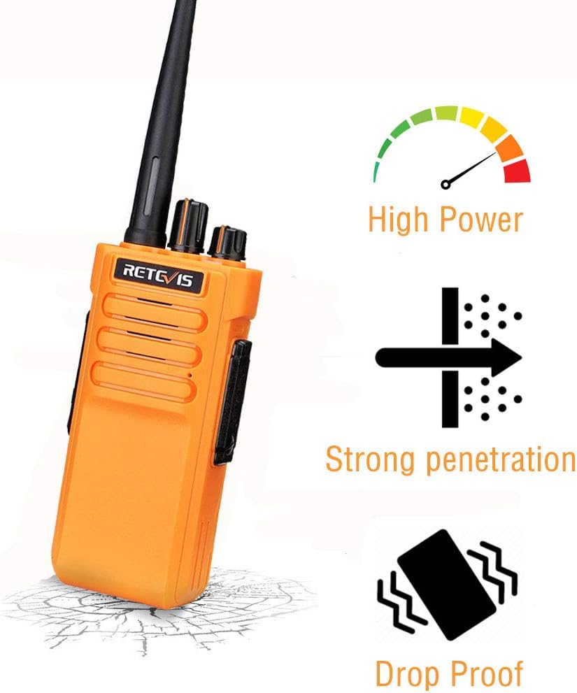 Retevis RT29 Two Way Radios Long Range Rechargeable,High Power 2 Way Radio,Adults Walkie Talkies with IP67 Waterproof Mic VOX Emergency Alarm for Survive Adventure Offroad(2 Pack)
