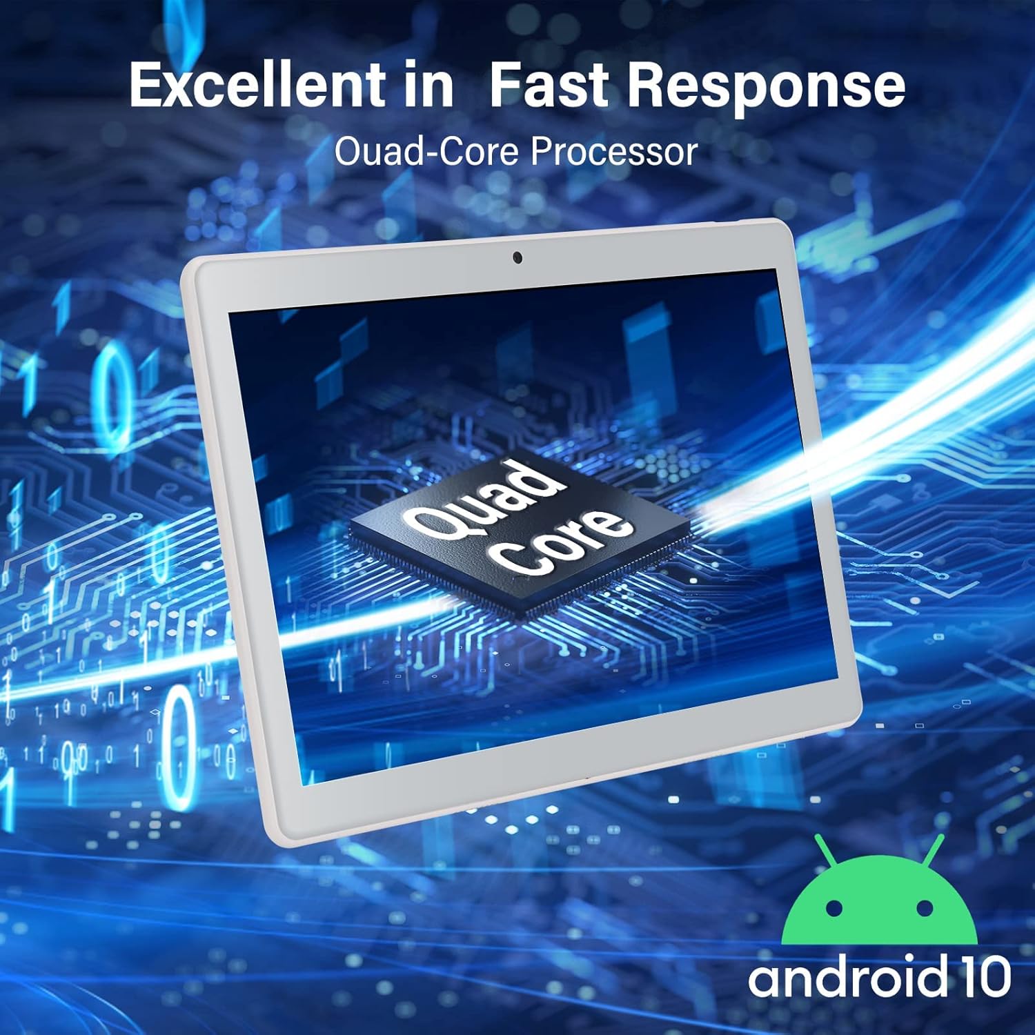 10 inch Android Tablet, 2GB RAM 32GB Storage, 1.8Ghz Processor, 10.1 IPS HD Display, Micro HDMI, 2.4G 5G WiFi, Metal Body Black