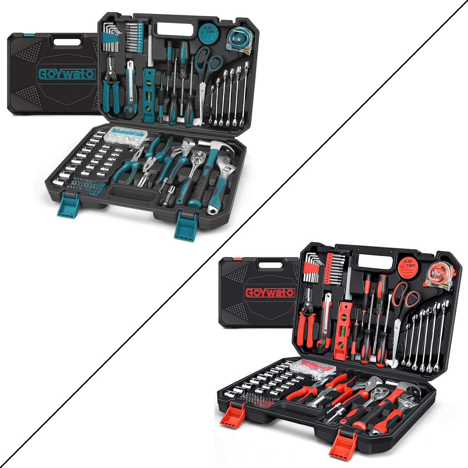 Home Tool Kit 287PCs - Complete Repair General Hand Tool Set for Men Women - Household Tool Kit for Home Improvement with Hammer & Pliers Set & Ratchet Wrench & Socket & Protable Tool Box Case