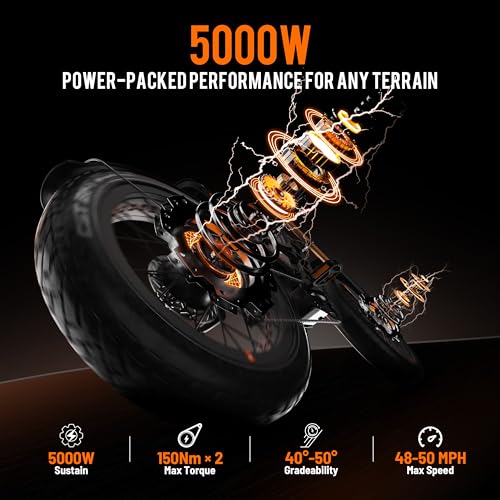 2025 Romeo Pro 3/Pro 2 Electric Bike for Adults 5000W/4000W Dual Motor E Bike 50/46MPH 60V/80Ah 52V/70AH Long Range Electric Bicycle,26 * 4.0 Fat Tire Full Suspension Electric Mountain Bike