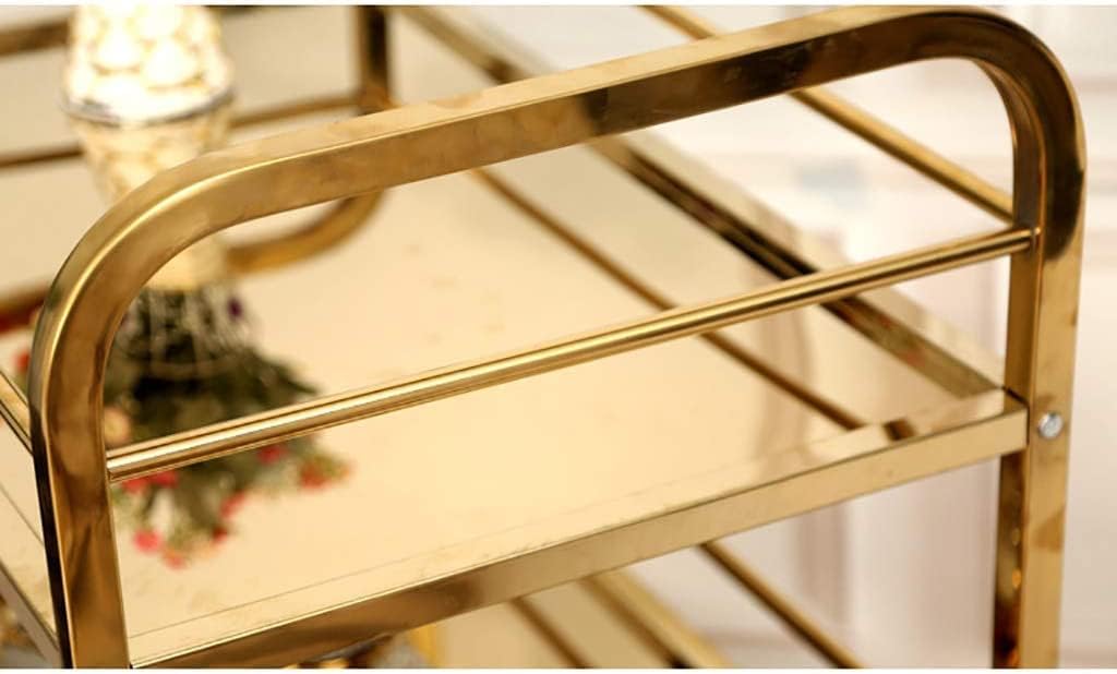 Trolley Bar Serving Cart, Wine Cart for Home Kitchen Hotel 3 Layer Tea Cart Serving Trolley Stainless Steel Dining Cart Rolling Storage Dining Cart Hotel Dessert Tool Ca