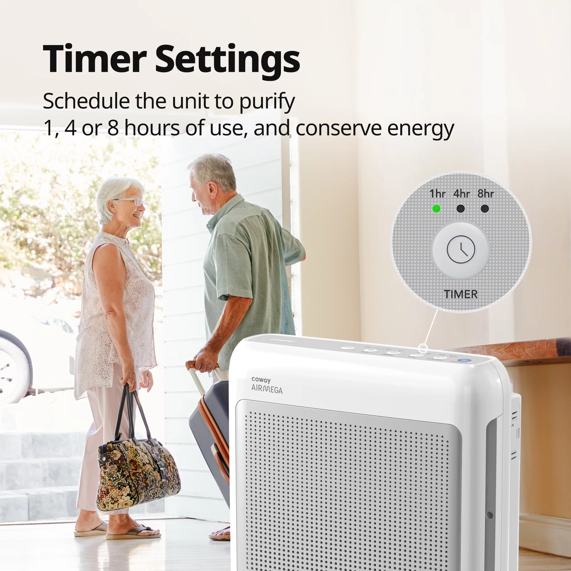 Coway Air Purifier Airmega 200M True HEPA with 361 sq. ft. Coverage in White