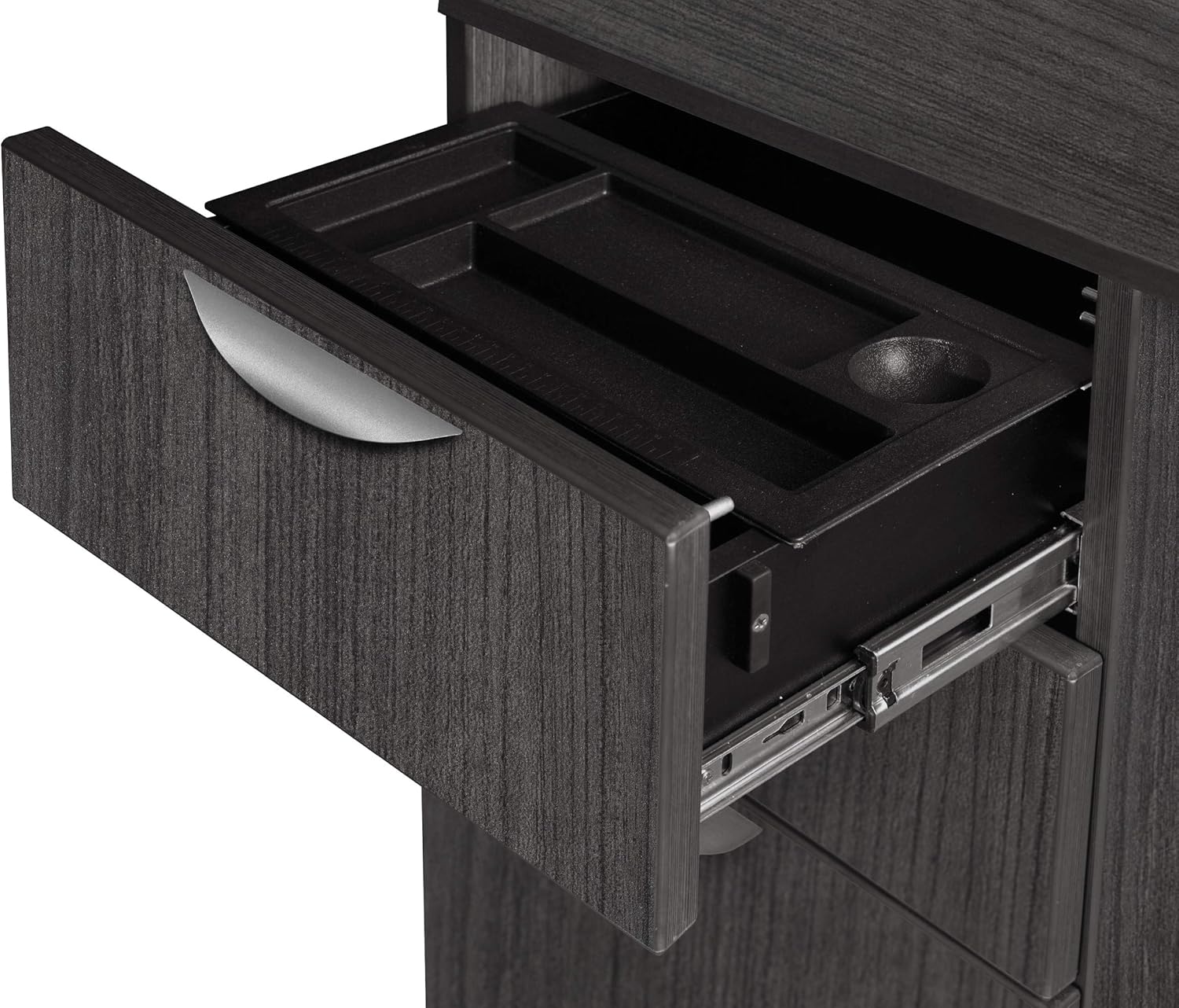 Regency Legacy Double Pedestal Desk with Four Drawers, 60", Ash Grey
