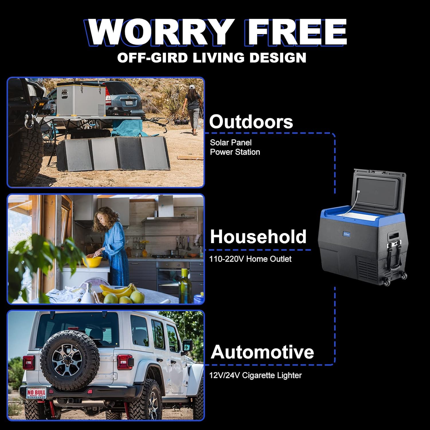 Portable Fridge Freezer, 12 Volt Refrigerator, -4℉-68℉, Electric Cooler with wheels for Car and Home, DC 12/24V, AC 110V, Car Refrigerator Compact Refrigerator for Travel, Camping, Road Trip, RV (TC35+AC adapter)