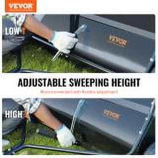 SKYSHALO Lawn Sweeper Tow Behind Leaf Yard Collector 48.5" 26 Cu. Ft. Adjustable