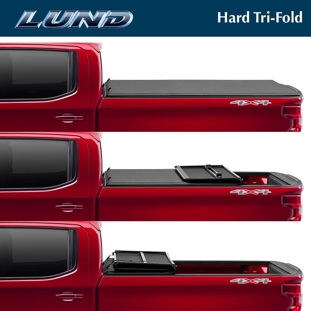 Lund Hard Tri-Fold Hard Folding Truck Bed Tonneau Cover | 969260 | Fits 2019 - 2022 Dodge Ram 1500 6' 4" Bed (76.3")