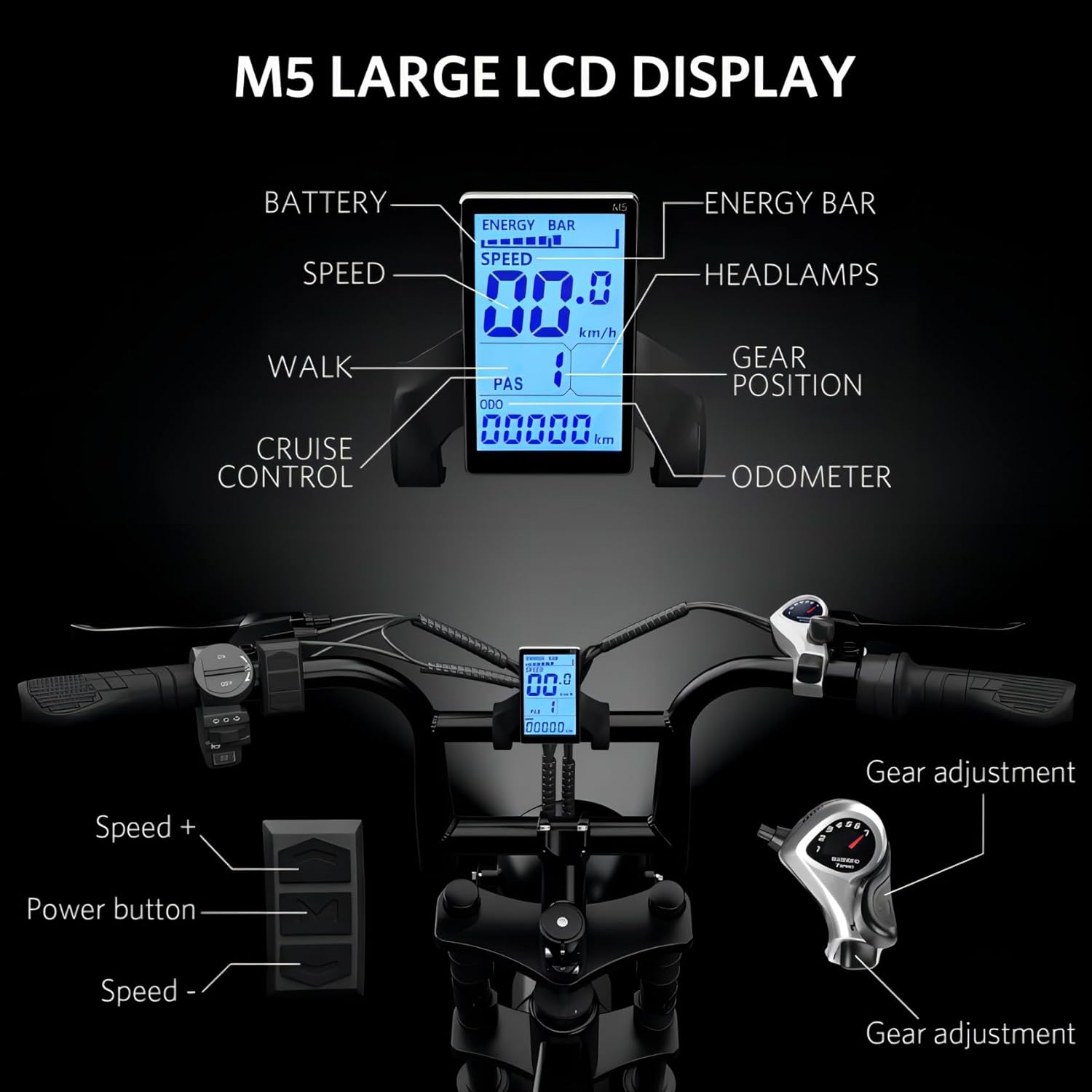 V8 Electric Bike for Adults, 20" Fat Tire Ebike with 750W Brushless Motor/ 48V 15Ah Removable Battery/Up to 31MPH/ 7-Speed Transmission Electric Bicycle/UL Certified, Black