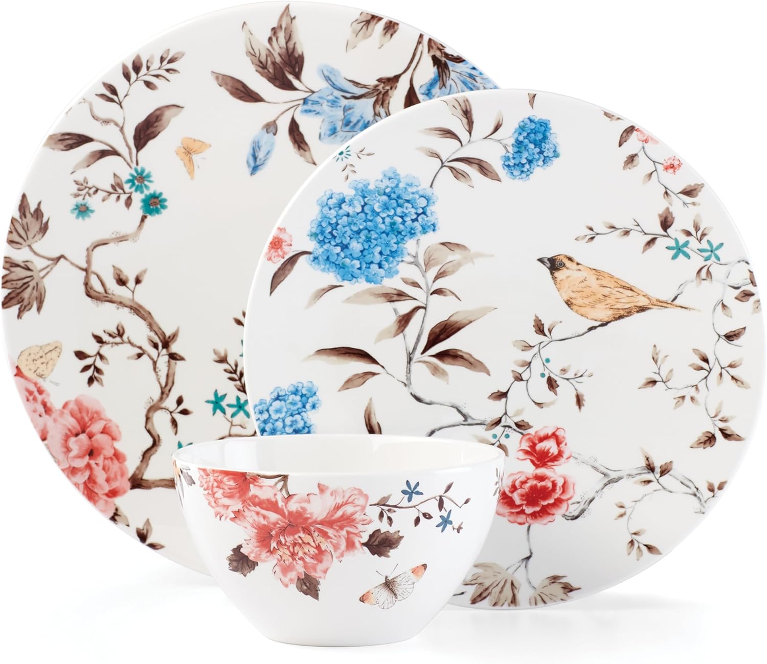 Lenox Sprig & Vine 12-Piece Dinnerware Set, 17.30 LB, White