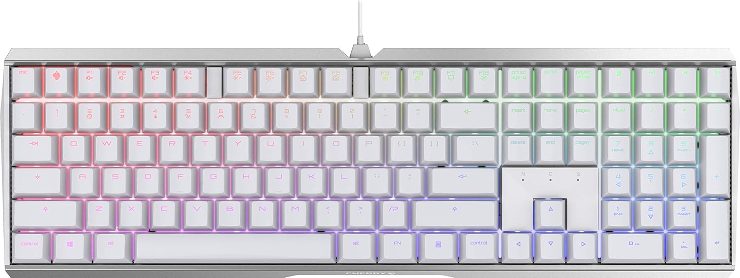 Cherry MX Board 3.0 S - Wired Mechanical Keyboard - Aluminum Housing - MX Red Silent -White - QWERTY
