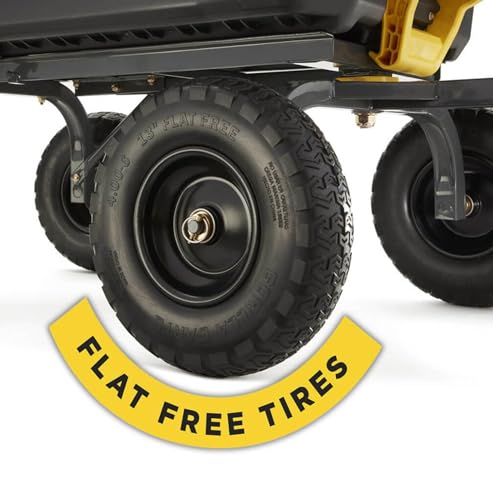 Gorilla Carts Heavy-Duty Dump Cart, Patented Quick-Release Dumping, Steel Frame, 600 lb Capacity, No-Flat 10-Inch Tires, Utility Wagon for Garden, Yard, Beach