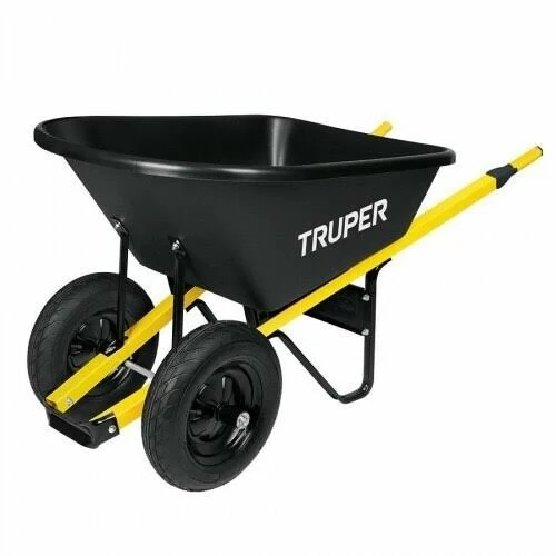 Truper 334120v Tru Tough 6 Cu. ft. Poly Tray Landscaper Wheelbarrow - Steel Handles