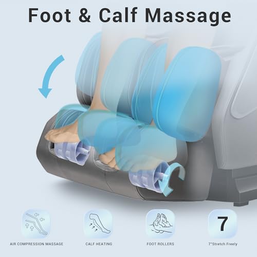 MYNTA 2025 Massage Chair Full Body, Zero Gravity SL Track Full Body Massage Recliner Chairs with Calf Heating, Thai Strectch, M1820 Brown