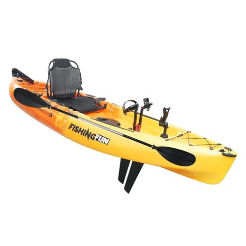9ft Modular Kayak with Pedal Drive | Sit On Top Fishing Kayak Multi-Storage | Lightweight, 500lbs Capacity | Easy Carry |Adjustable Aluminum Seat |Paddle Included| Adults Youths Kids…