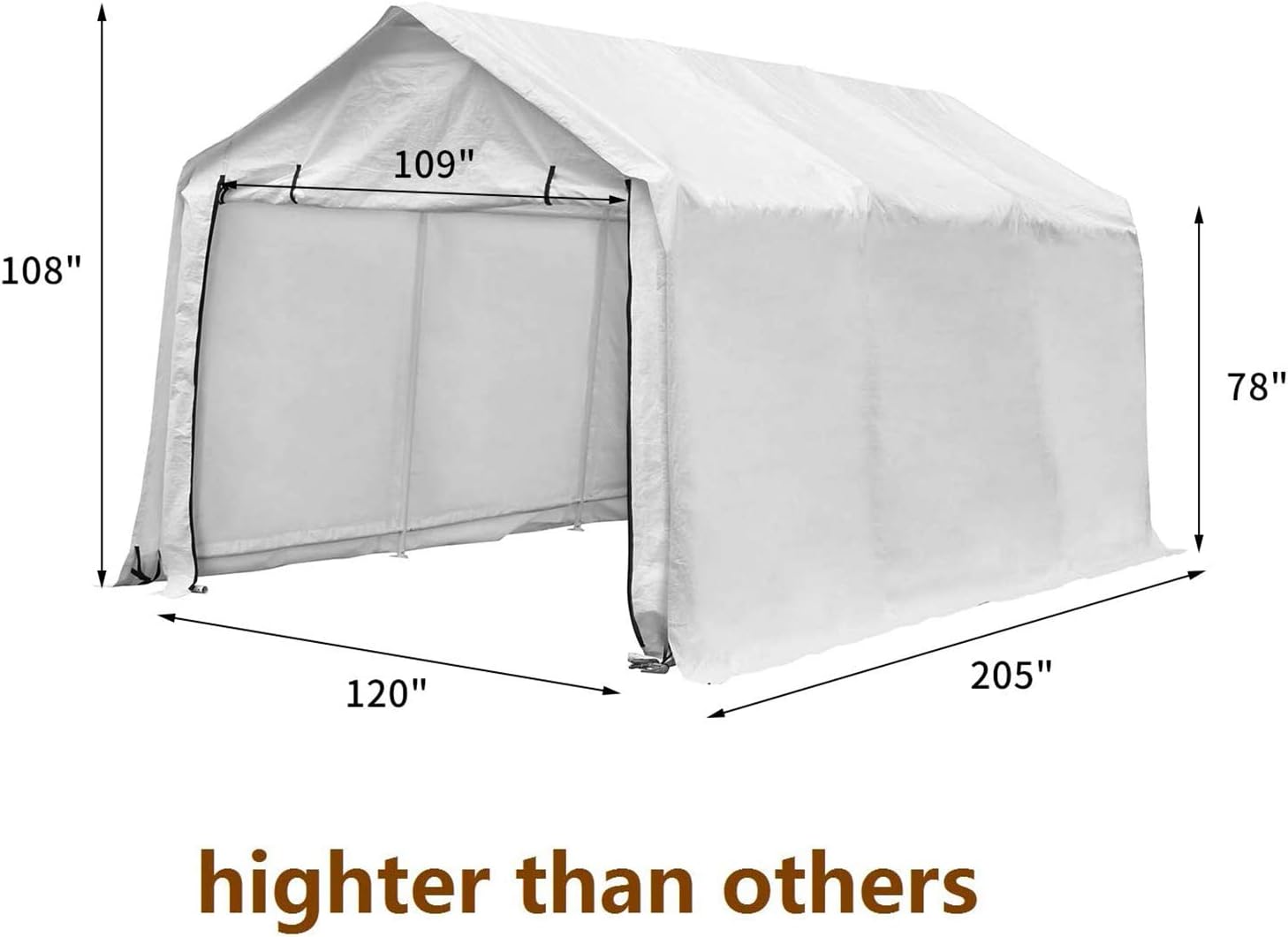 PUPZO Outdoor Patio 10x17 FT Heavy Duty Carport Car Canopy Garage Shelters 8 Steel Legs Waterproof Anti-Exposure White