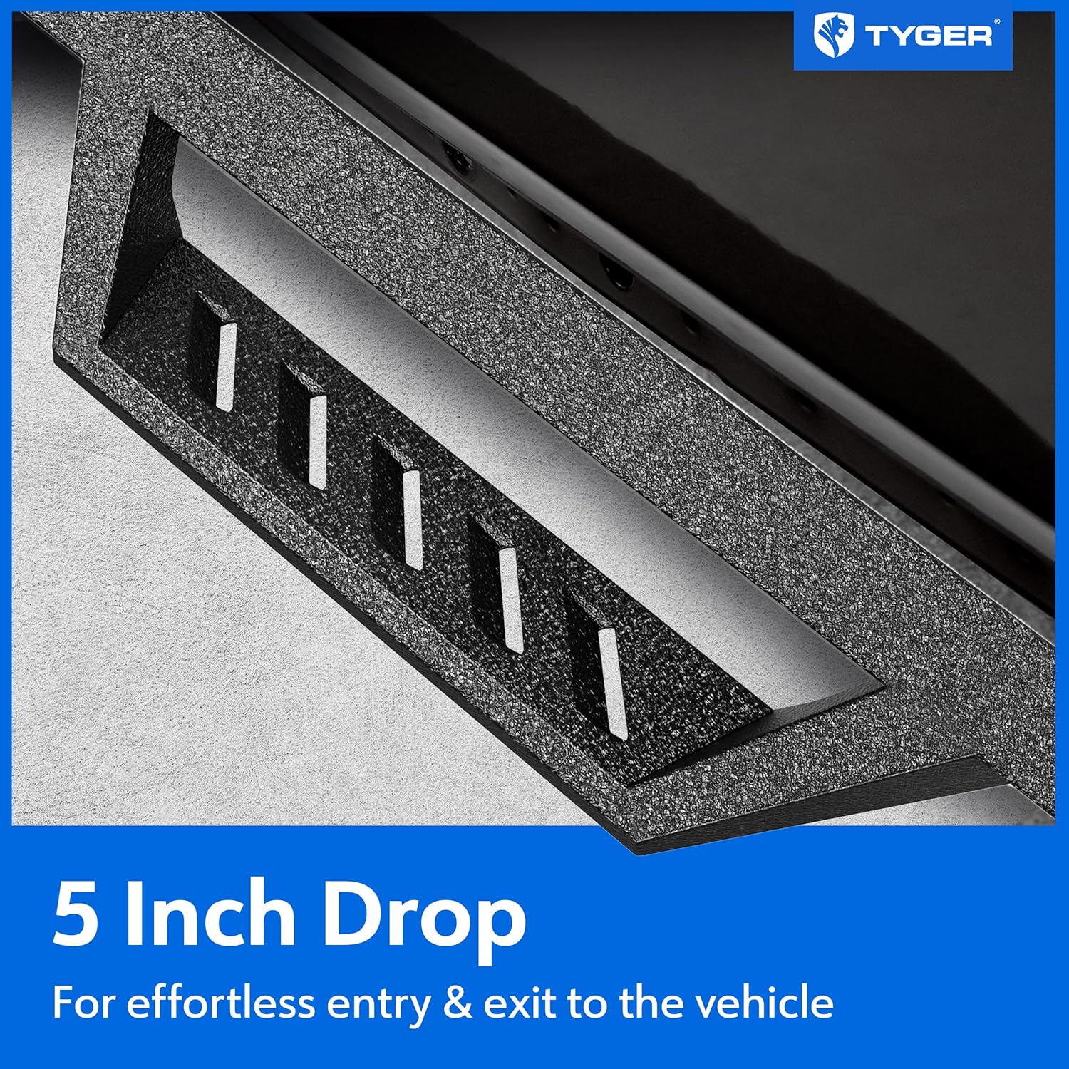 Tyger Auto LanderX Running Board Compatible with 2015-2024 Chevy Colorado GMC Canyon | Crew Cab | TG-LX3C82388 | Drop Step Side Step Rail Nerf Bars