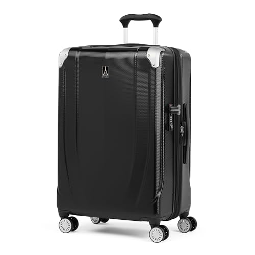 Travelpro Pathways 3 Hardside Expandable Luggage, 8 Spinner Wheels, Lightweight Hard Shell Suitcase, Carry On 21 Inch, Black Knight