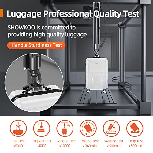 SHOWKOO Luggage Sets Expandable PC+ABS Durable Suitcase Sets Double Wheels TSA Lock 4 Piece Luggage Set Royal Blue
