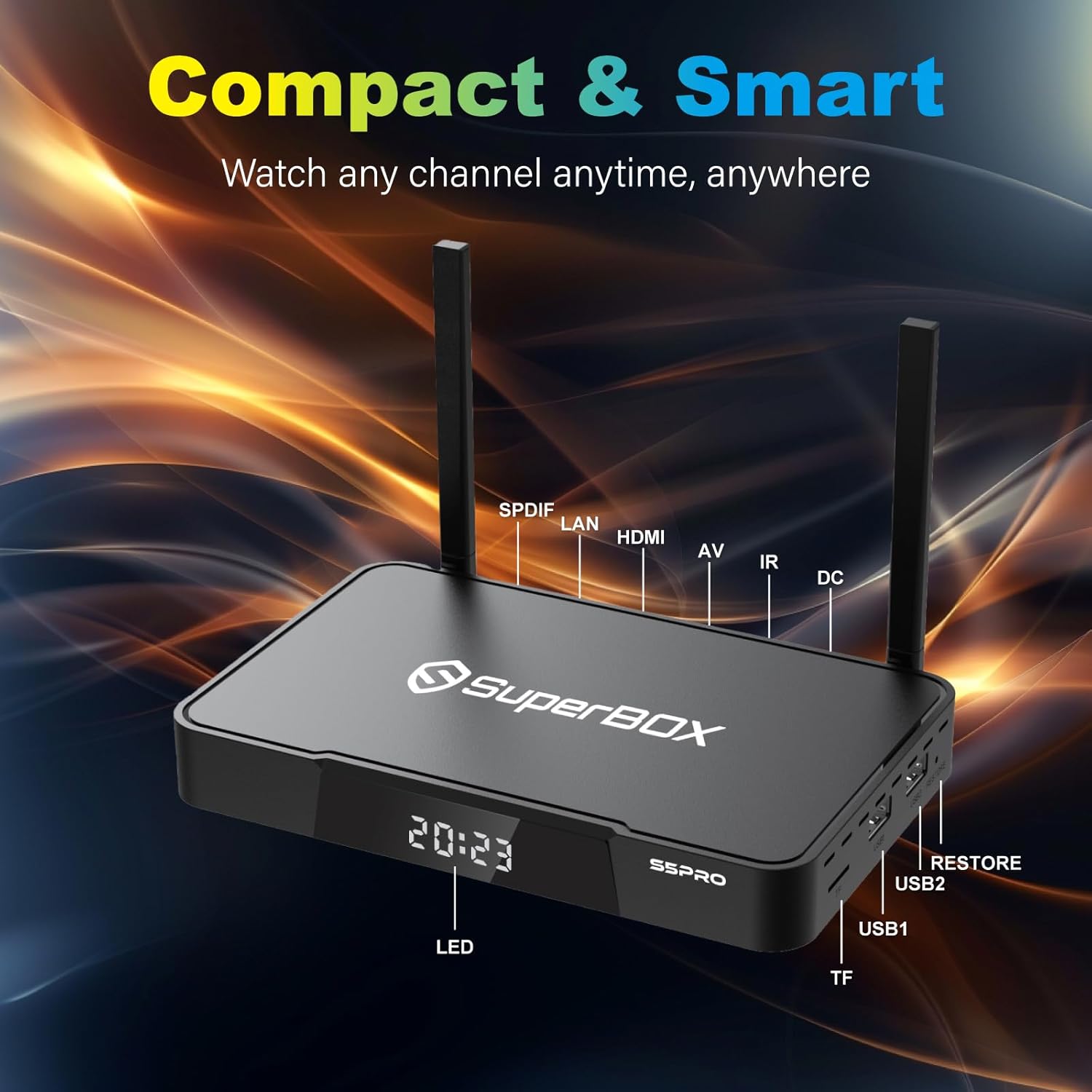 Super Stream S-5-P ro TV Box,4GB RAM+32GB ROM,with Voice Remote,Hub*1,4 in 1 Data Cable*1,Dual Band WiFi,2T2R,Quad-Core,6K HDMI,2T2R,2024 Newest Super Stable Box for TV,Perfect for Family