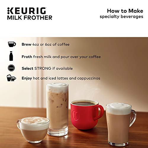 Keurig K-Supreme Gray Single Serve Coffee Maker Milk Frother for Hot and Cold Milk Foam