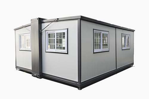 Portable Prefabricated tiny home 15x20ft, Mobile Expandable Plastic Prefab House for Hotel, Booth, Office, Guard House, Shop, Villa, Warehouse, Workshop