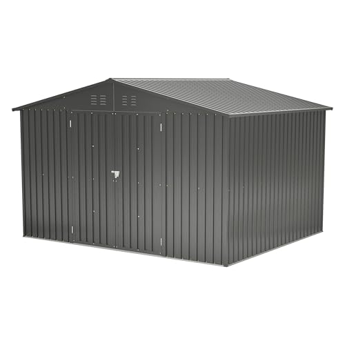 6x4 Ft Outdoor Storage Shed, Heavy-Duty All-Weather Tool Shed with Lockable Doors, Durable Resin Construction for, Patio & Backyard Organization Black