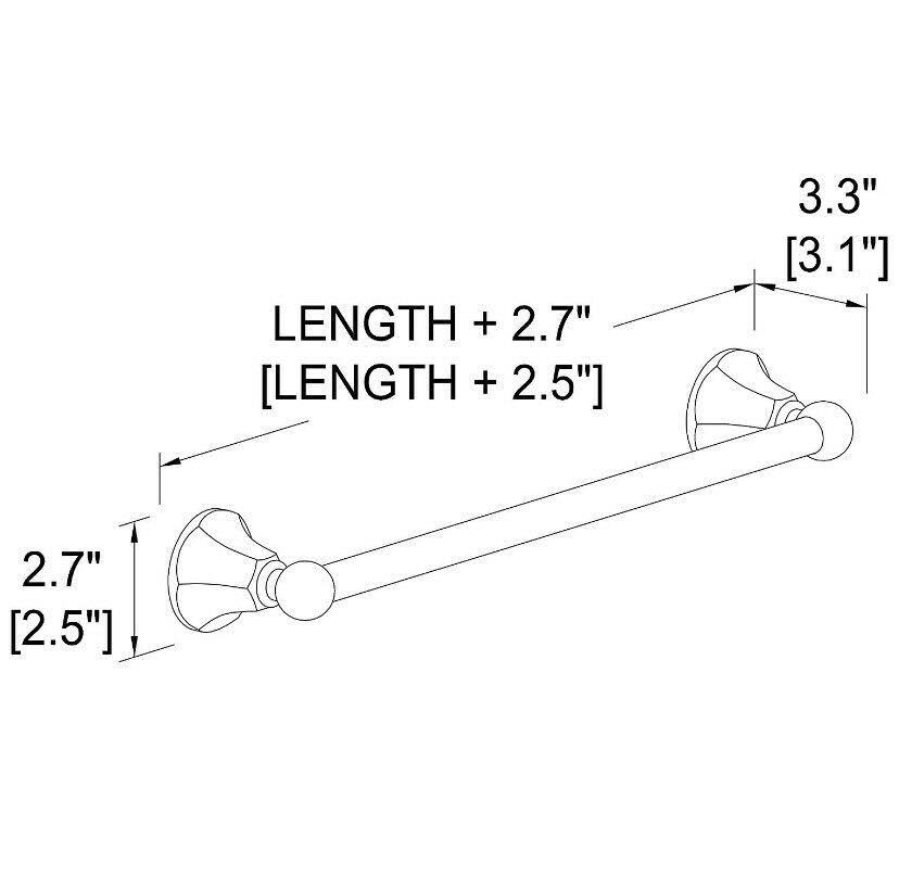 Ginger 601/SN Empire 12x22 Towel Bar - Satin Nickel
